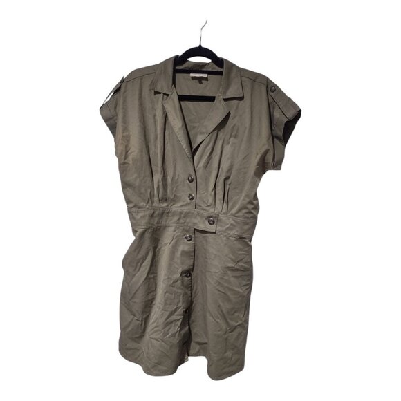 Women's Cargo Green Short Sleeve Utility Mini Dress Canvas Size XL - Picture 1 of 8